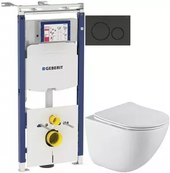 Комплект подвесной унитаз BelBagno Amanda BB051CHR + BB051SC + система инсталляции Geberit 111.362.00.5 + 115.882.DW.1