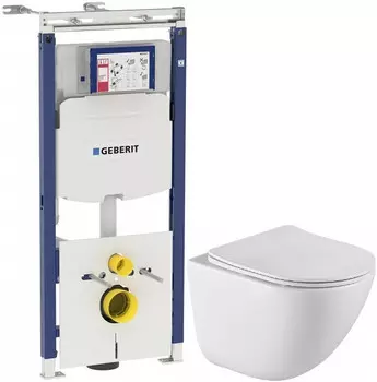 Комплект подвесной унитаз BelBagno Amanda BB051CHR + BB051SC + система инсталляции Geberit 111.362.00.5
