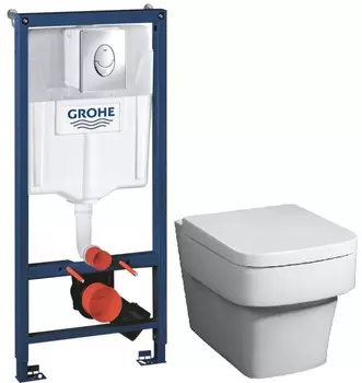 Комплект подвесной унитаз BelBagno Janice BB124CH + BB124SC + система инсталляции Grohe 38721001