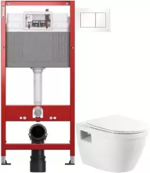 Комплект подвесной унитаз BelBagno Loto BB070CHR/SC + система инсталляции Tece 9400413