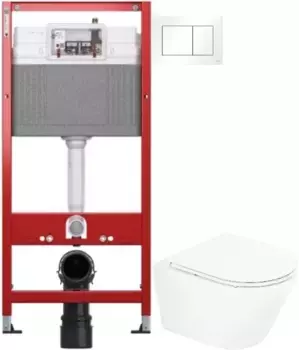 Комплект подвесной унитаз BelBagno Tre BB8001CHR/SC + система инсталляции Tece 9400413