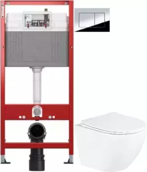 Комплект подвесной унитаз BelBagno Uno BB3105CHR/SC + система инсталляции Tece 9400412