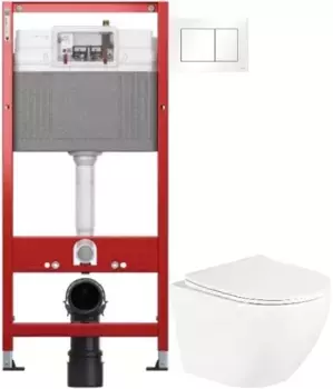 Комплект подвесной унитаз BelBagno Uno BB3105CHR/SC + система инсталляции Tece 9400413