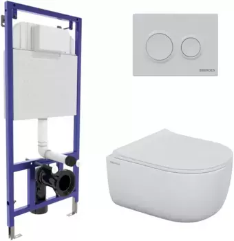 Комплект подвесной унитаз Berges Ego + система инсталляции Berges Novum O1 043250