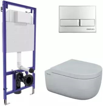 Комплект подвесной унитаз Berges Ego XL + система инсталляции Berges Novum L3 043233