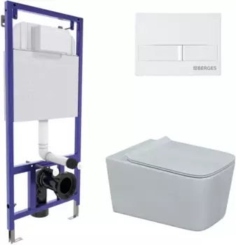 Комплект подвесной унитаз Berges Floe + система инсталляции Berges Novum L1 043284