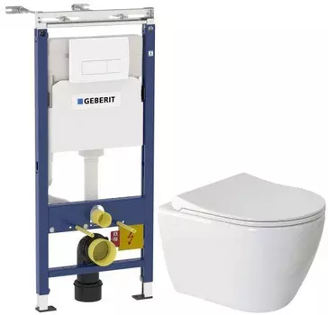Комплект подвесной унитаз Berges Geo 082101 + система инсталляции Geberit 458.125.11.1