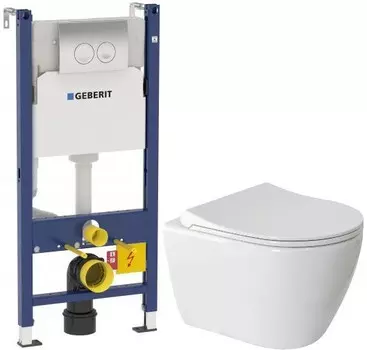 Комплект подвесной унитаз Berges Geo 082101 + система инсталляции Geberit 458.124.21.1