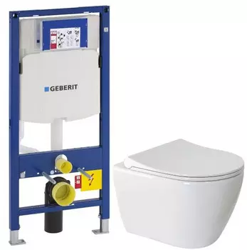Комплект подвесной унитаз Berges Geo 082101 + система инсталляции Geberit 111.300.00.5
