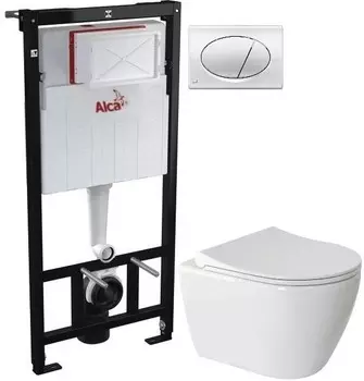Комплект подвесной унитаз Berges Geo 082101 + система инсталляции AlcaPlast AM101/11203:1RUSSETM71