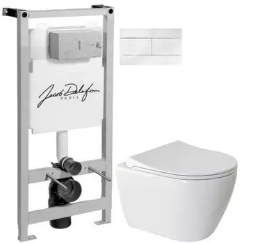 Комплект подвесной унитаз Berges Geo 082101 + система инсталляции Jacob Delafon E5504-NF + E4316-00