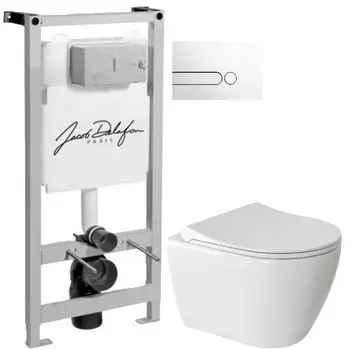 Комплект подвесной унитаз Berges Geo 082101 + система инсталляции Jacob Delafon E5504-NF + E4326-00