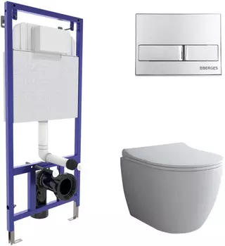 Комплект подвесной унитаз Berges Okus + система инсталляции Berges Novum L3 043205