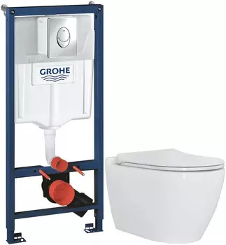 Комплект подвесной унитаз Berges Toma 082102 + система инсталляции Grohe 38721001