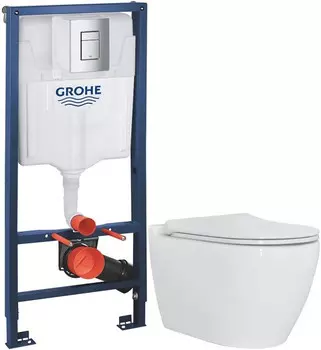 Комплект подвесной унитаз Berges Toma 082102 + система инсталляции Grohe 38772001