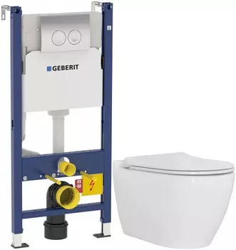Комплект подвесной унитаз Berges Toma 082102 + система инсталляции Geberit 458.124.21.1