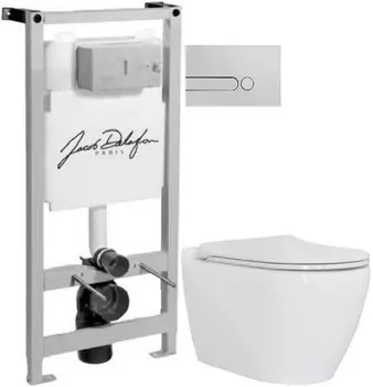 Комплект подвесной унитаз Berges Toma 082102 + система инсталляции Jacob Delafon E5504-NF + E4326-CP