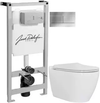 Комплект подвесной унитаз Berges Toma 082102 + система инсталляции Jacob Delafon E5504-NF + E4316-CP