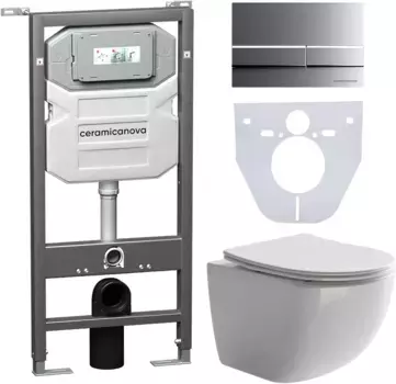 Комплект подвесной унитаз Ceramica Nova Forma CN3009 + система инсталляции Ceramica Nova Envision Flat CN1002M + CN1000