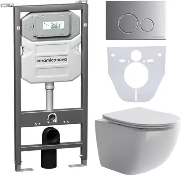 Комплект подвесной унитаз Ceramica Nova Forma CN3009 + система инсталляции Ceramica Nova Envision Round CN1001M + CN1000