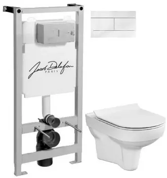 Комплект подвесной унитаз Cersanit City MZ-CITY-COn-S-DL + система инсталляции Jacob Delafon E5504-NF + E4316-00