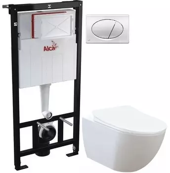 Комплект подвесной унитаз Creavit Free FE320-11CB00E-0000 + KC0903.02.0000E + система инсталляции AlcaPlast AM101/11203:1RUSSETM71
