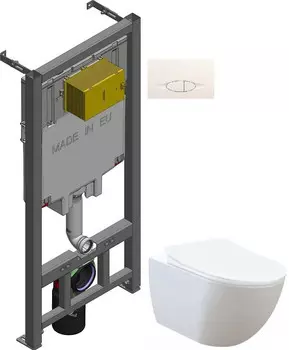 Комплект подвесной унитаз Creavit Free FE320-11CB00E-0000 + KC0903.02.0000E + система инсталляции Jacob Delafon E29025-NF + E29026-01R