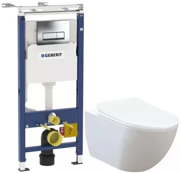 Комплект подвесной унитаз Creavit Free FE322-11CB00E-0000 + KC0903.02.0000E + система инсталляции Geberit 458.125.21.1