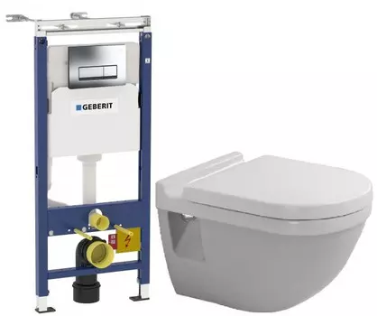 Комплект подвесной унитаз Duravit Starck 3 2200090000 + 0063810000 + система инсталляции Geberit 458.125.21.1