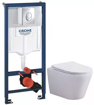 Комплект подвесной унитаз Esbano Clavel ESUPCLAVW + система инсталляции Grohe 38721001