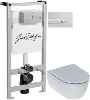 Комплект подвесной унитаз Geberit iCon 500.784.01.1 + система инсталляции Jacob Delafon E5504-NF + E4326-CP
