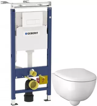 Комплект подвесной унитаз Geberit Renova Compact 500.803.00.1 + система инсталляции Geberit 458.125.11.1