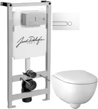 Комплект подвесной унитаз Geberit Renova Compact 500.803.00.1 + система инсталляции Jacob Delafon E5504-NF + E4326-00