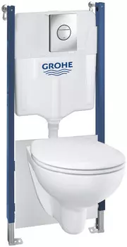 Комплект подвесной унитаз Grohe Solido 39427000 + 39493000 + система инсталляции Grohe 38939000 + 38965000