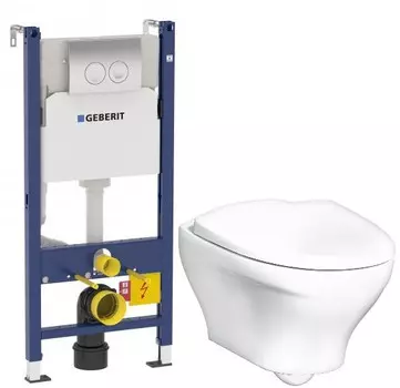 Комплект подвесной унитаз Gustavsberg Estetic GB1183300R1030 + система инсталляции Geberit 458.124.21.1