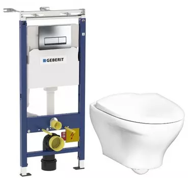 Комплект подвесной унитаз Gustavsberg Estetic GB1183300R1030 + система инсталляции Geberit 458.125.21.1