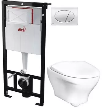 Комплект подвесной унитаз Gustavsberg Estetic GB1183300R1030 + система инсталляции AlcaPlast AM101/11203:1RUSSETM71