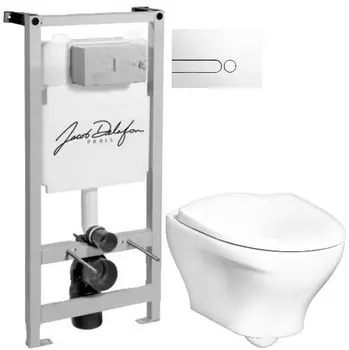 Комплект подвесной унитаз Gustavsberg Estetic GB1183300R1030 + система инсталляции Jacob Delafon E5504-NF + E4326-00