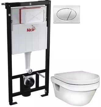 Комплект подвесной унитаз Gustavsberg Hygienic Flush 5G84HR01 + система инсталляции AlcaPlast AM101/11203:1RUSSETM71