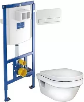 Комплект подвесной унитаз Gustavsberg Hygienic Flush 5G84HR01 + система инсталляции Villeroy &amp; Boch 92246100 + 92249068