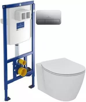 Комплект подвесной унитаз Ideal Standard Connect E771801 + E772401 + система инсталляции Villeroy & Boch 92246100 + 92249061