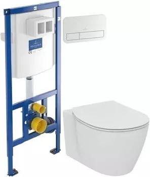Комплект подвесной унитаз Ideal Standard Connect E771801 + E772401 + система инсталляции Villeroy & Boch 92246100 + 92249068
