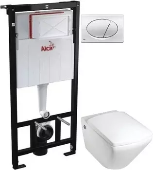 Комплект подвесной унитаз Jacob Delafon Escale E1306-00 + система инсталляции AlcaPlast AM101/11203:1RUSSETM71