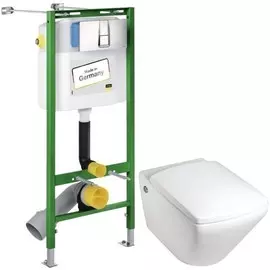 Комплект подвесной унитаз Jacob Delafon Escale E1306-00 + система инсталляции Viega 727550