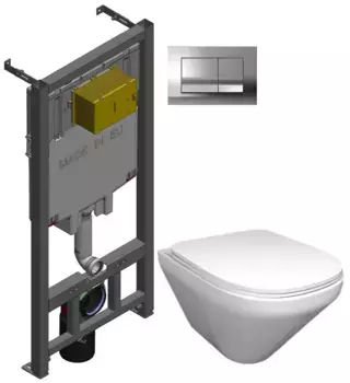 Комплект подвесной унитаз Jacob Delafon Modern Life E77725-0 + E77168-0 + система инсталляции Jacob Delafon E29025-NF + E20858-CP