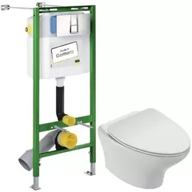 Комплект подвесной унитаз Jacob Delafon Nouvelle Vague EDJ102-00 + E20069-00 + система инсталляции Viega 727550