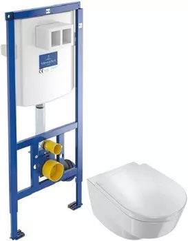 Комплект подвесной унитаз Jacob Delafon Odeon Rive Gauche EDR102-00 + E24888-00 + система инсталляции Villeroy & Boch 92246100