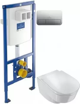 Комплект подвесной унитаз Jacob Delafon Odeon Rive Gauche EDR102-00 + E24888-00 + система инсталляции Villeroy & Boch 92246100 + 92249061