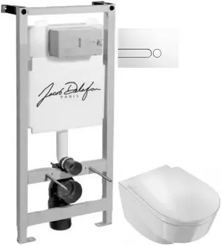 Комплект подвесной унитаз Jacob Delafon Odeon Rive Gauche EDR102-00 + E24888-00 + система инсталляции Jacob Delafon E5504-NF + E4326-00