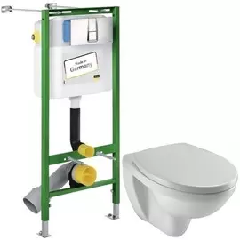 Комплект подвесной унитаз Jacob Delafon Patio EDV102-00 + E70021-00 + система инсталляции Viega 727550